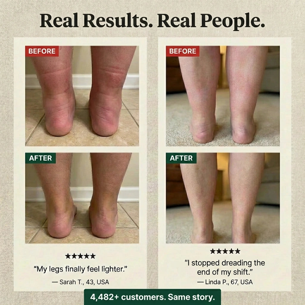 Lighter legs. Less puffiness. One drop every morning.