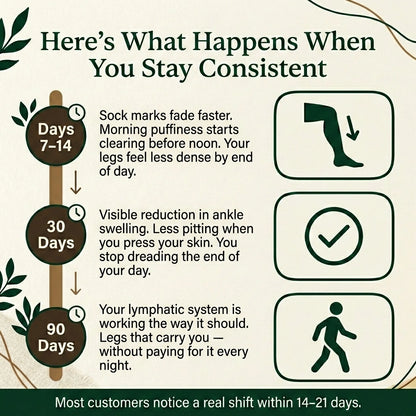 Lighter legs. Less puffiness. One drop every morning.