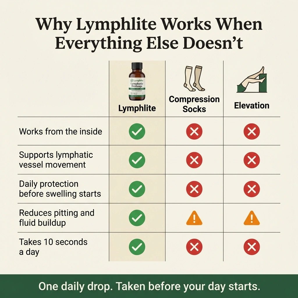 Lighter legs. Less puffiness. One drop every morning. - Lymphlite